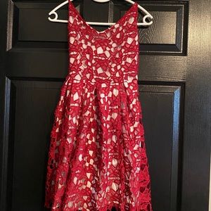 Lace dress with lace up back